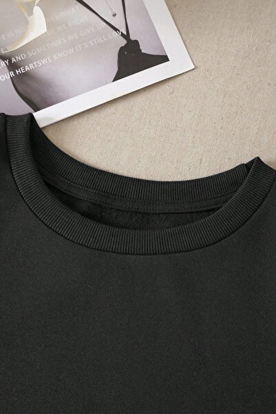 MODAGEN Unisex 3'lü Siyah Beyaz Gri Bisiklet Yaka Oversize Sweatshirt