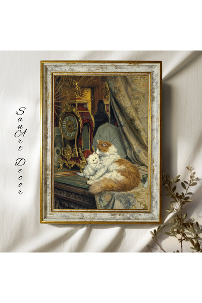 Sanart Pictură de epocă înrămată, pictură în ulei, pictură înrămată, decor ar...