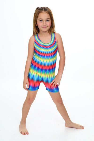 Lolliboomkids Girl - Colorful Astroid Patterned Swim Shorts Swimsuit
