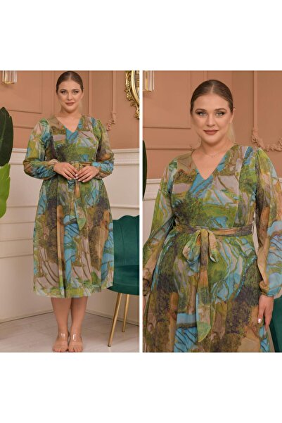 CİXAPLE Μίντι Φόρεμα από Τούλι - V-Neck