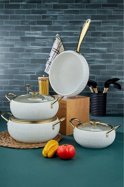 Cooker 7 Piece Granite Pot Pan Set