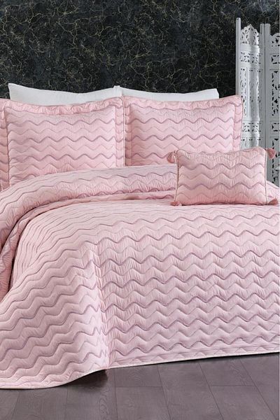 Çeyiz Diyarı Ocean Double Bedspread - 250x260 Powder