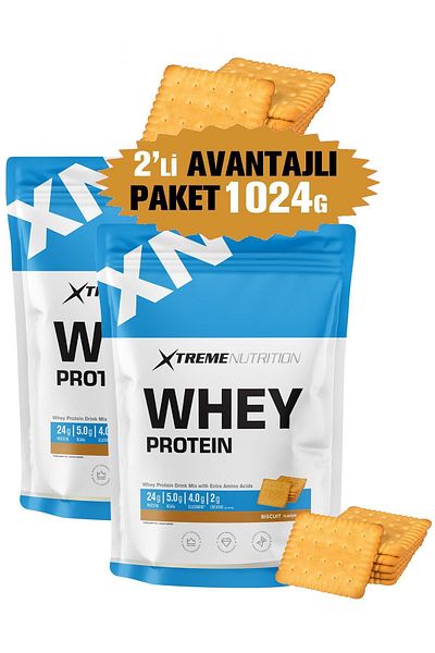 Xtreme Nutrition 1024 g Whey Protein Powder - Biscuits - 32 Serve (5g Bcaa +4G Glutamine +2G Creatine)