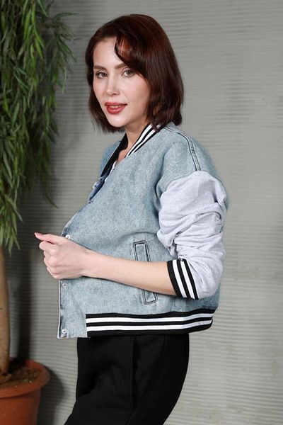 GİYSA Palton din denim 3ip - femei, fără mâneci