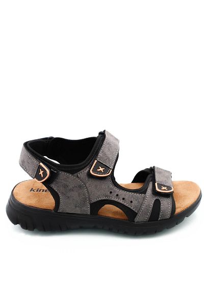 Kinetix Men's Sports Sandals - Savio Double Velcro, Soft Sole, Gray