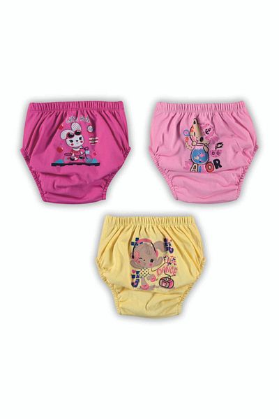 Poope's Cotton 3-Piece Girl Combination 2 Cheerful Training Pants
