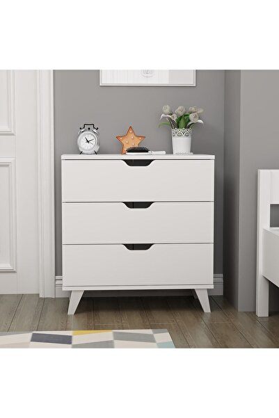 İNARCH DİZAYN Valencia 3 Çekmeceli Şifonyer Beyaz.