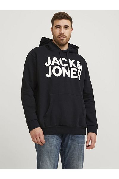 Jack & Jones Plus Kapuzenpullover Büyük Beden Logosu Kapuzenpullover