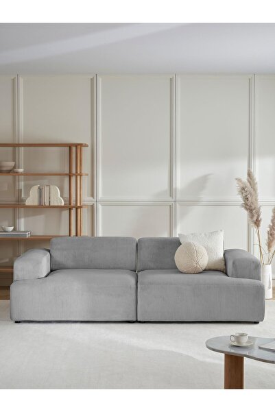 S Home Design Concept Molly 2 Modül Kanepe Koltuk Fitilli Gri