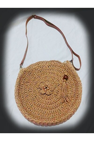 Handmade Makaron canta hasir 2kat iple orulmus canta yazlık canta bohem