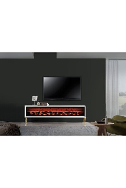 ÇINAR MOBEL Nevada Plus Tv Ünitesi Tam Şömine %100 Mdf