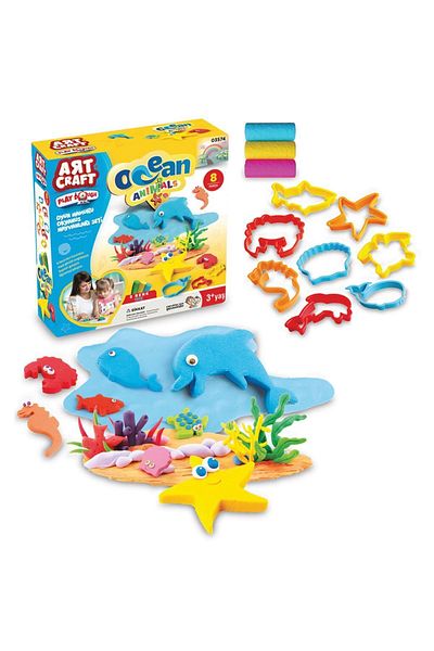 Doğan Oyuncak Dünyası Ocean Animals Play Dough Set (150 Gr.) - Play Dough Set - Dough Sets - Dough Molds