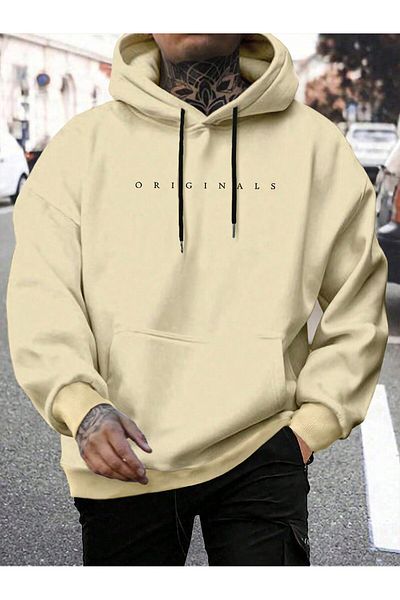 DAXİS Sportwear Company Large Size UNISEX Hooded Printed Sweatshirt