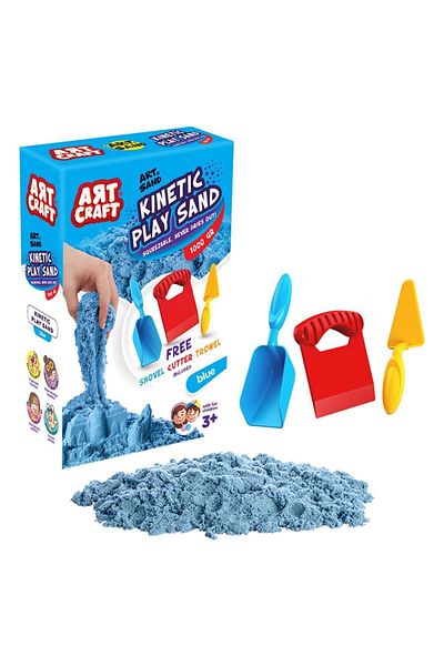 Doğan Oyuncak Dünyası Blue Kinetic Play Sand with Accessories (1000 Gr.) - Art Craft Kinetic Sand Set - Art Sand Sand