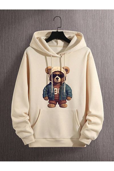DAXİS Sportwear Company Large Size UNISEX Hooded Printed Sweatshirt