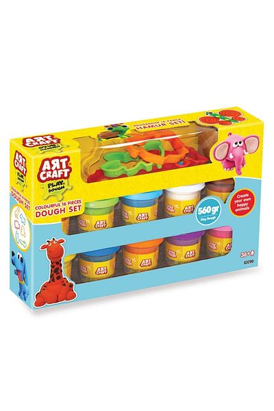 Doğan Oyuncak Dünyası Colorful Dough Set (16 Pieces) - Play Dough Set - Dough Sets - Dough Molds