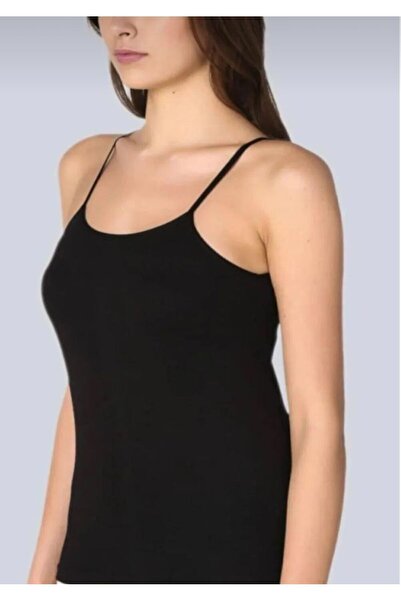 Great Lineage Siyah Kadın İp Askılı Atlet 6 Lı Paket