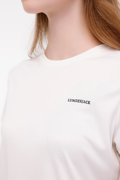 lumberjack Γυναικείο κοντομάνικο μπλουζάκι WB PES C NECK 11CT123 4PR Ecru