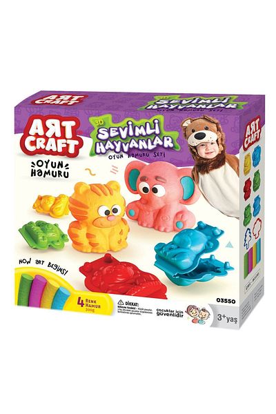 Doğan Oyuncak Dünyası 3d Animals Dough Set (200 Gr.) - Play Dough Set - Dough Sets - Dough Molds