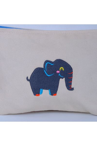 Wings Of Simurg Embroidered Boutique-Elephant Hand Wallet - Bag Organizer