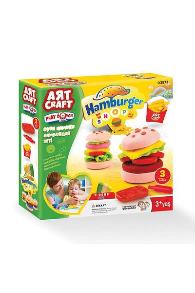Doğan Oyuncak Dünyası Hamburger Play Dough Set (150 Gr.) - Play Dough Set - Dough Sets - Dough Molds