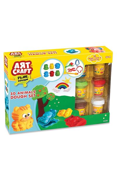 Doğan Oyuncak Dünyası 3D Animal Dough Set - Play Dough Set - Dough Sets - Dough Molds