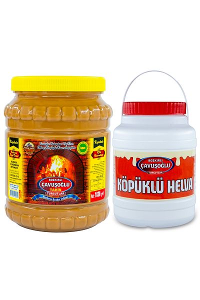 Bozkırlı Çavuşoğlu Steppe Tahini in Wood Fire 1830g + Halva with Foam 930g