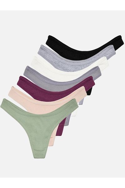 MİO ESTİLO 7-Piece Ribbed Thong