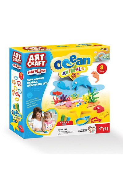 Doğan Oyuncak Dünyası Ocean Animals Play Dough Set (150 Gr.) - Play Dough Set - Dough Sets - Dough Molds