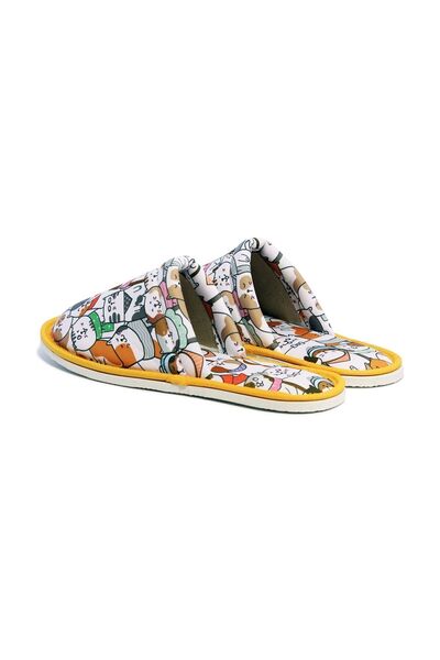 Chochili Унісекс білі домашні капці з м'якою підошвою та малюнком котів