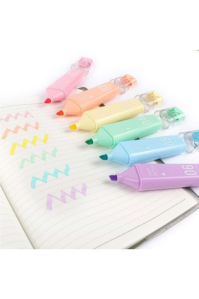 Gıpta 6-Color Highlighter Macaron Pastel Marker