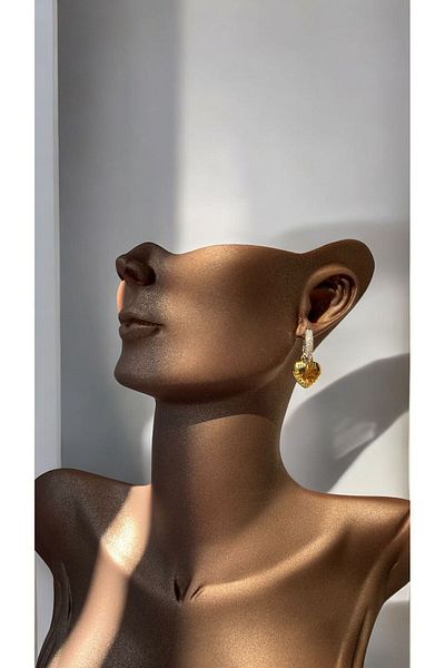 Aksesuar GoLd-siLver Curved Heart Patterned Women's SteeL Earrings - StainLess and Non-tarnish (316L)