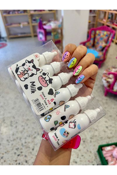 sisa.art Set of 6 Milk Bottle Baby Bottle Themed Highlighter Pens