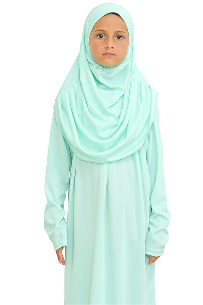 Modish Group Σετ παιδικό φόρεμα προσευχής δύο τεμαχίων Σετ με κασκόλ, ισλαμικό κοστούμι για κορίτσια - Mint Green