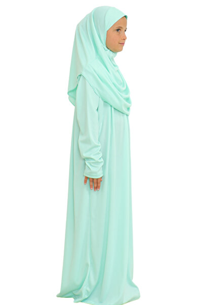Modish Group Σετ παιδικό φόρεμα προσευχής δύο τεμαχίων Σετ με κασκόλ, ισλαμικό κοστούμι για κορίτσια - Mint Green