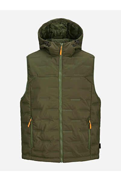 Jack & Jones Zip Through Quilted Gilet with Hood