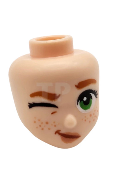 LEGO Aksesuar Moc Minifigür Minifigure Head Beyaz Tenli Kadın Kafa Gözü Kırpı...