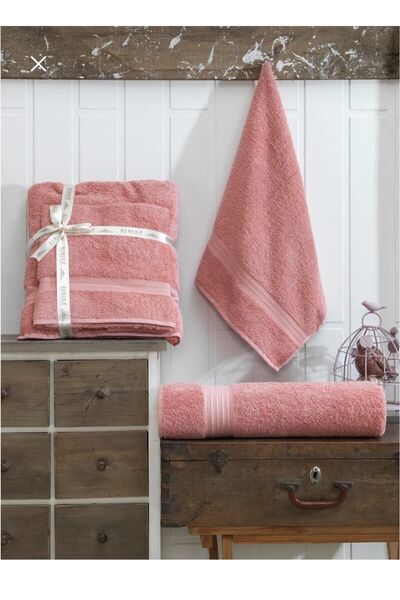 ŞİLAY HOME Şilay Battal Boy Banyo Havlu Seti Somon