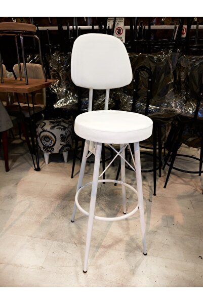 The SANDALYE SHOP Dolce Bar Sandalyesi 75 Cm Beyaz.100 Ile 115 Cm Arası Ada&masalara Uygundur