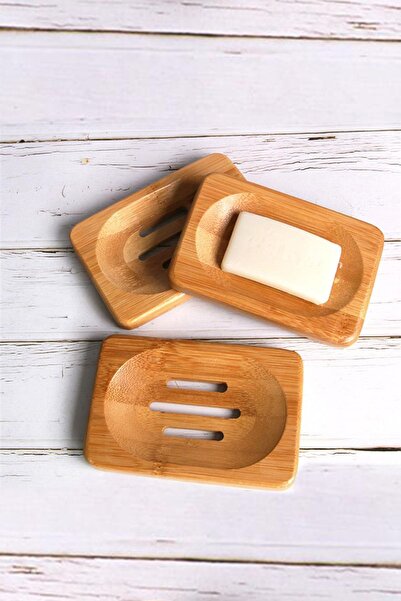 Aytan Home طبق صابون صلب من الخيزران المزخرف من الخشب الطبيعي (إكسسوارات الحمام)