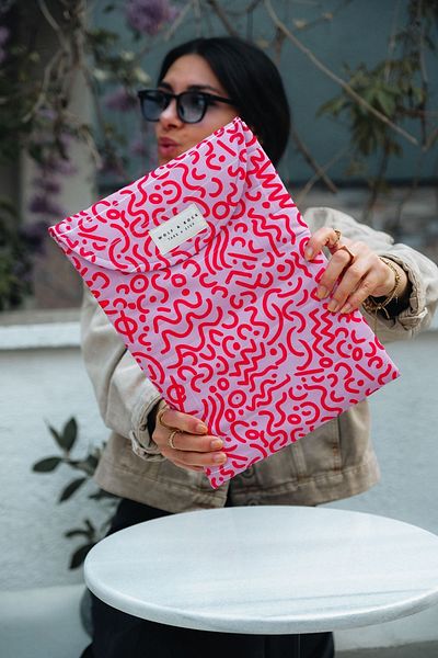 WOLF & ROCK Husă matlasată colorată pentru notebook/tabletă de 13''-14''