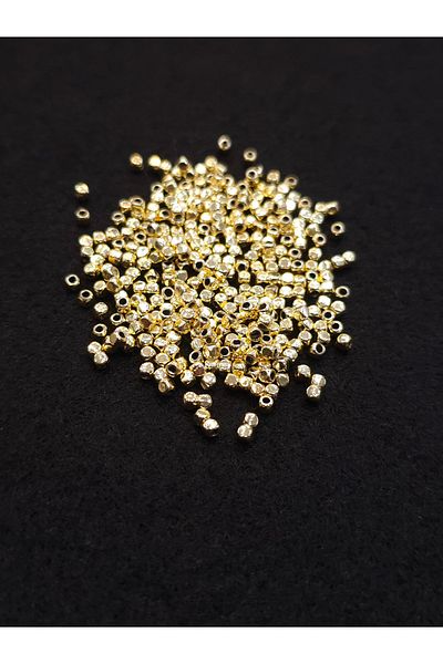 Yüksel Boncuk 10 gr Metal Shaved 2 mm Gold Plated Cube