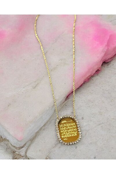 Glamoura قلادة نسائية من الفولاذ المقاوم للصدأ مرصعة بأحجار الزركون - آية كور...