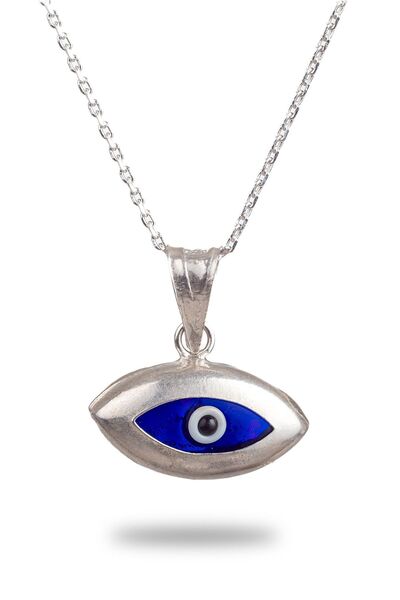 Madam&Matmazel Minimal Göz Nazar Boncuklu Kolye | 925 Ayar Gerçek Gümüş| Kadın, Kız, Arkadaş, Anne Hediyeleri