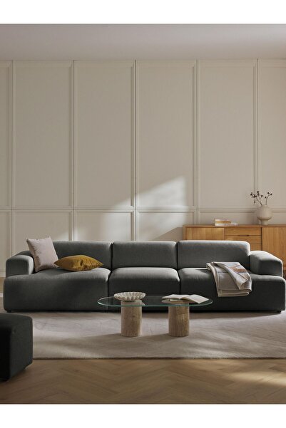 S Home Design Concept Molly 3 Modül Kanepe Koltuk Keten Antrasit