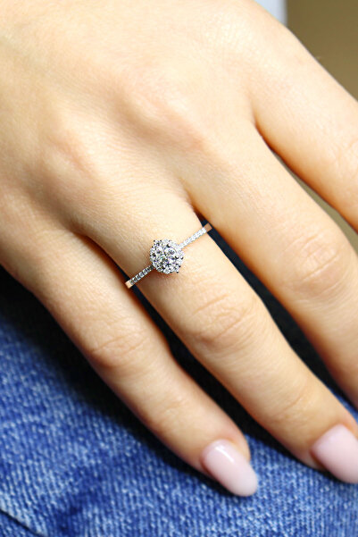 Yistandco Özel Tasarım Vintage Luna Kenar Taşlı Pırlanta Yüzük