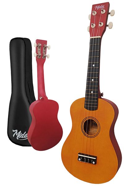 Midex Ukx-233yl Orange Concert Ukulele - Hanging Bag and Method Plectrums