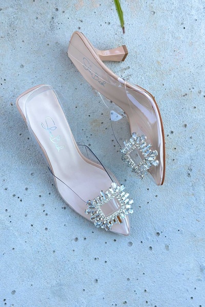 Shoebutik Quiero حجر شفاف مفصل خنجر مفتوح