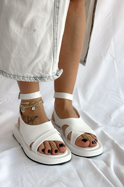 Shoebutik White Sonia Women's Sandals