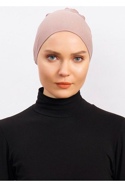Ecardin Lycra Comfortable Non-Slip Practical Anti-Sweat Seamless Hijab Bonnet Scarf Turban Ready Bonnet - Smoke